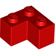 Lego Brick 2 x 2 Corner / Red