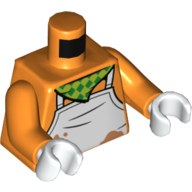 Lego Torso White Apron, Lime and Green Handkerchief Print, Orange Arms, White Hands / Orange
