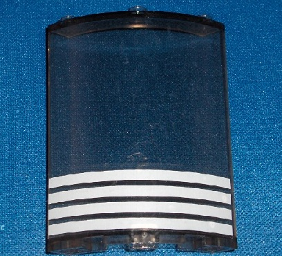 Lego Cylinder Quarter 4 x 4 x 6 with 4 White Stripes Pattern (Sticker) - Set 4513 / Trans-Brown