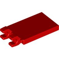 Lego Tile Special 2 x 3 with 2 Clips [Angled Clips] / Red
