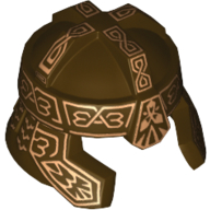 Lego Helmet with Cheek Protection and Dark Red Ornaments Print / Dark Brown