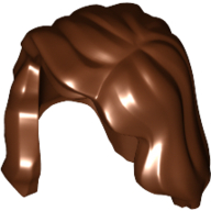 Lego Hair Mid-Length with Part over Front of Right Shoulder / Reddish Brown
