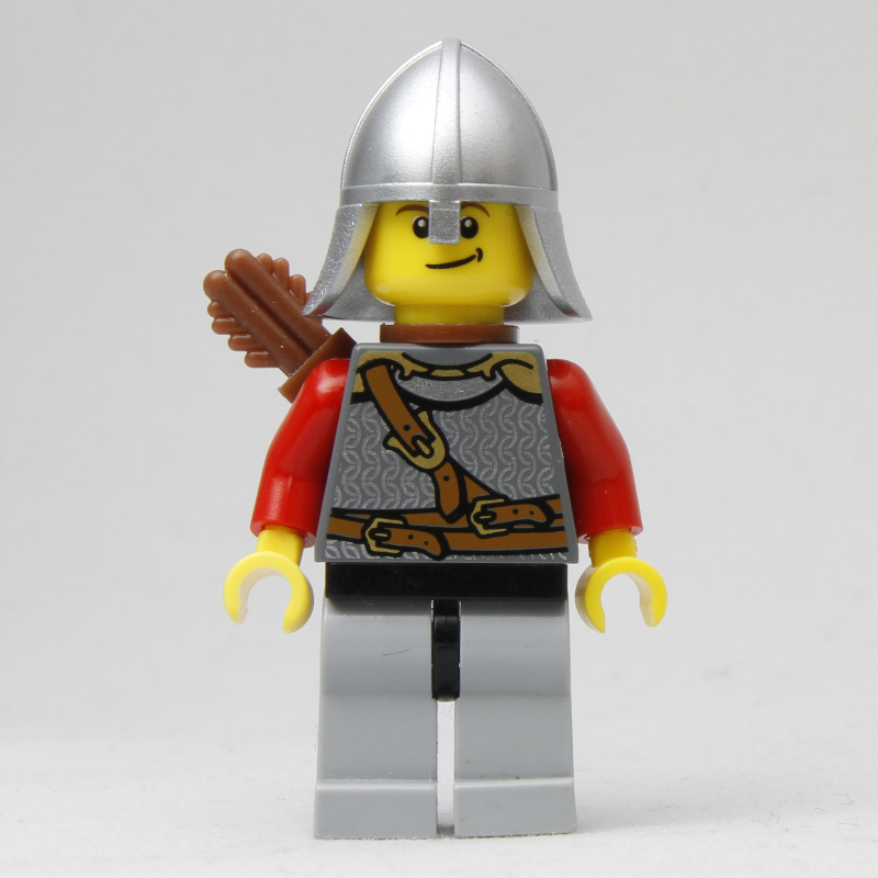 Lego Knight - Dark Bluish Gray Torso, Light Bluish Grey Legs, Quiver
