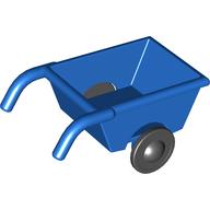 Lego Duplo Wheelbarrow with Thin Black Wheels / Blue