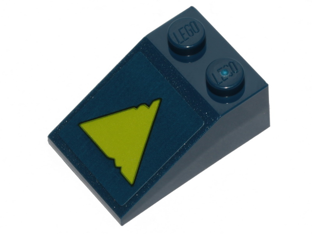 Lego Slope 33 3 x 2 with Lime Triangle with Cut Out Edges Pattern (Sticker) - Set 70839