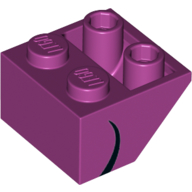 Lego Brick Sloped Inverted 45° 2 x 2 with Curled Black Line