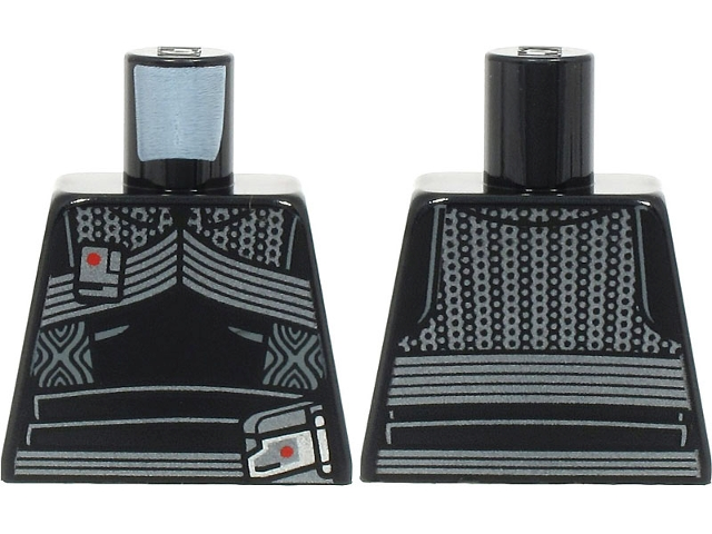 Lego Torso Silver Armor and Belt with Red Dots Pattern (SW Fennec Shand)