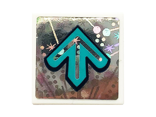 Lego Tile 2 x 2 with Medium Azure Arrow Pattern (Sticker) - Set 41375