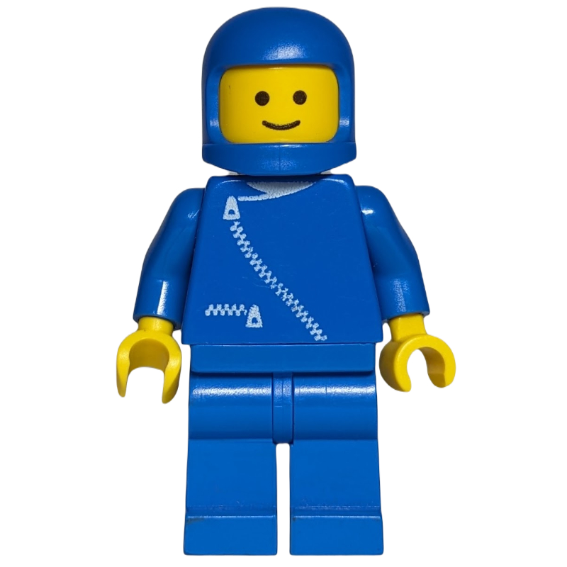 Lego Man, Blue Jacket with Zipper, Blue Legs, Blue Helmet