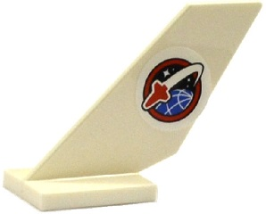 Lego Tail Shuttle with Space Shuttle Logo on White Background Pattern on Both Sides (Stickers) - Set 60079 / White