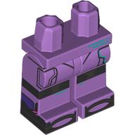 Lego Hips and Medium Lavender Legs with Black Pockets, Shoes, Silver/Black Knee Pads print
