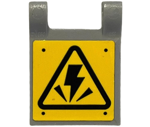 Lego Flag 2 x 2 Square with Flat Edge with High Voltage Danger Sign Pattern (Sticker) - Set 75927