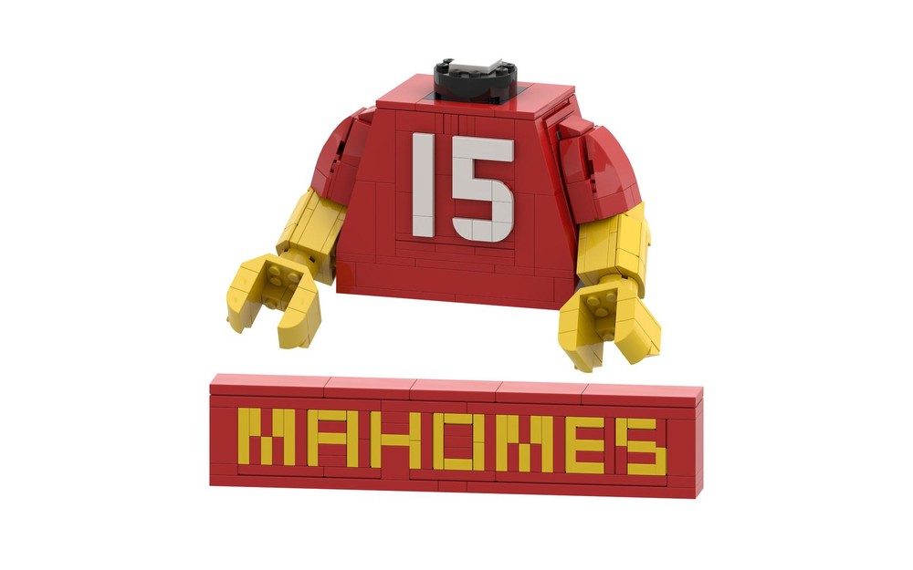 Lego Up-Scaled LEGO Minifigure Torso - Kansas City Chiefs #15 Patrick Mahomes Bundle