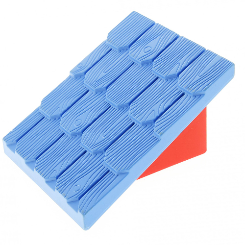 Lego Duplo Roofpie﻿ce Slope 30 4 x 4 Shingle﻿d with a Red Base﻿﻿ / Medium Blue