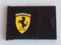 Lego Container, Cupboard 2 x 3 x 2 Door with Ferrari Logo Pattern Left (Sticker) - Set 8144 / Black