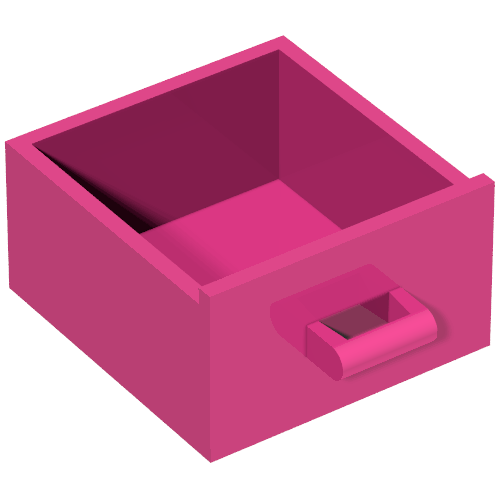 Lego Cupboard 4 x 4 x 4 Drawer, Open Handle / Dark Pink