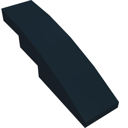 Lego Brick Curved 4 x 1 No Studs [Stud Holder with Asymmetric Ridges] / Black
