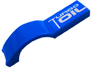 Lego Vehicle, Mudguard 1 x 4 1/2 with 'TURBO OIL' Pattern Model Right Side (Sticker) - Sets 6111 / 8662 / Blue