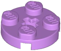 Lego Plate, Round 2 x 2 with Axle Hole / Medium Lavender
