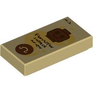Lego Tile 1 x 2 with Scroll/Parchment with Speak with Dead Spell Print