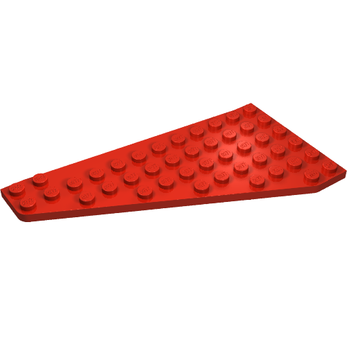 Lego Wedge, Plate 7 x 12 Wing Right / Red