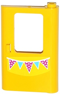 Lego Door 1 x 4 x 5 Train Right, Thin Support at Bottom with Bunting Pattern (Sticker) - Set 41034