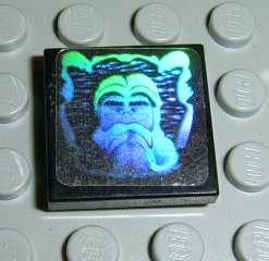 Lego Tile 2 x 2 with HP Dumbledore Hologram Pattern (Sticker) - Sets 4708 / 4709