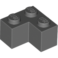 Lego Brick 2 x 2 Corner / Dark Bluish Gray