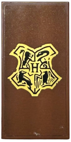 Lego Tile 2 x 4 with Gold and Black Hogwarts Crest Pattern (Sticker) - Sets 76425 / 76470