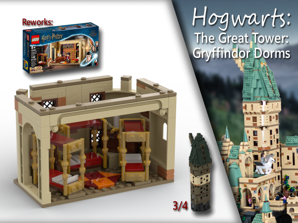 Lego HP Modular - Gryffindor Dorms Rework - Great Tower 3/4