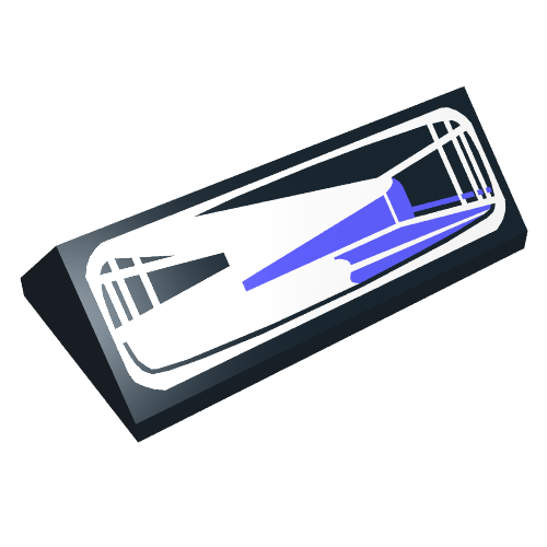 Lego Brick Sloped 45° 2 x 4 Double with Blue and White Headlight Print