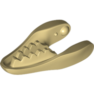 Lego Animal Body Part, Dinosaur, Raptor / Dilophosaurus Lower Jaw [Plain] / Tan