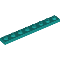 Lego Plate 1 x 8 / Dark Turquoise