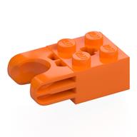 Lego Technic Brick Special 2 x 2 with Ball Socket Wide and Axle Hole, No Arm Holes / Orange