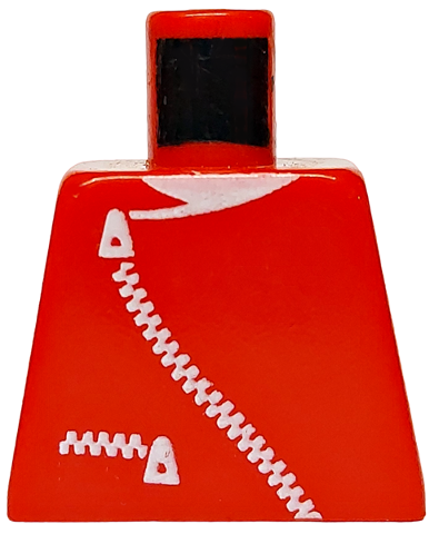 Lego Torso Jacket with White Zippers and Neck Pattern / Red
