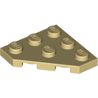 Lego Wedge Plate 3 x 3 Cut Corner / Tan
