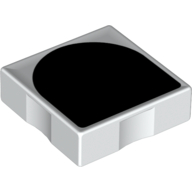 Lego Duplo Tile 2 x 2 with Shape Black Inverse Arch Print / White