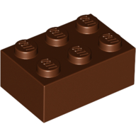 Lego Brick 2 x 3 / Reddish Brown