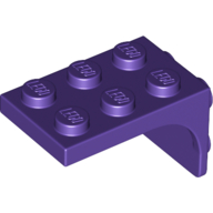 Lego Bracket 2 x 3 - 2 x 2, Curved Sides / Dark Purple