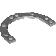 Lego Plate Round Half 5 x 8 with 4 x 6 Round Cutout / Light Bluish Gray