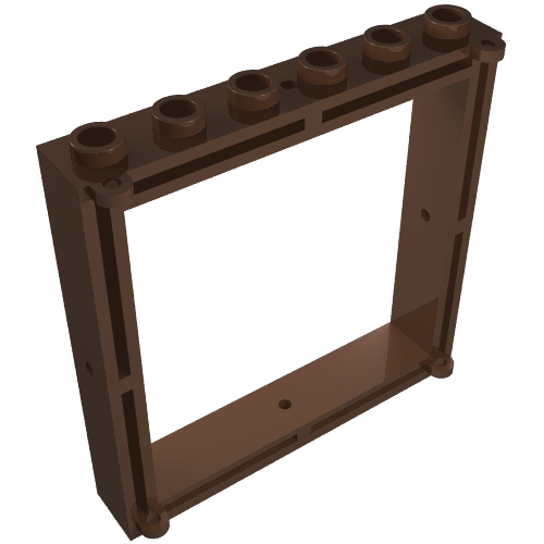 Lego Window 1 x 6 x 5 / Brown