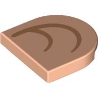 Lego Tile Round 2 x 2 Half Circle with Nougat Inner Ear (Left) Print