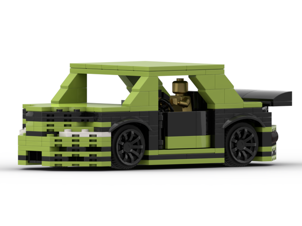 Lego Green drift car with roof