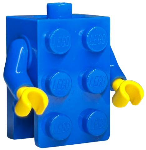Lego Torso, 2 x 3 Brick Costume / Blue Arms / Yellow Hands