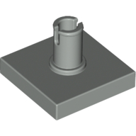 Lego Tile Special 2 x 2 with Top Pin / Light Gray
