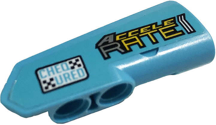 Lego Technic, Panel Fairing #21 Very Small Smooth, Side B with 'ACCELERATE' and 'CHEQURED' Pattern (Sticker) - Set 42059