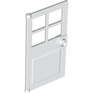 Lego Door 1 x 4 x 6 with 4 Panes and Stud Handle / White