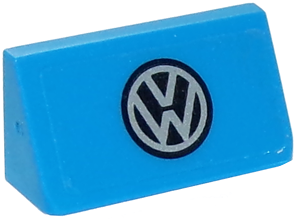 Lego Slope 30 1 x 2 x 2/3 with Volkswagen Logo 'VW' Pattern (Sticker) - Set 40252
