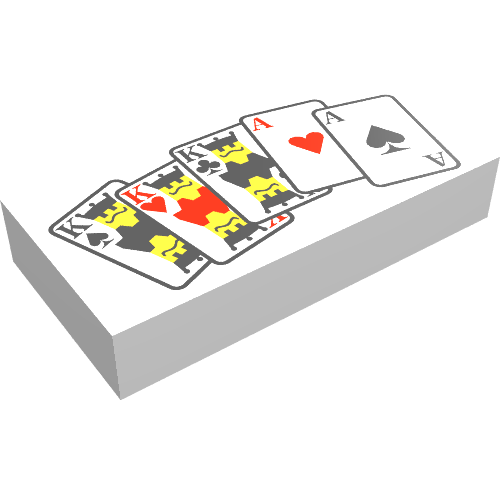 Lego Tile 1 x 2 with Playing Cards Print