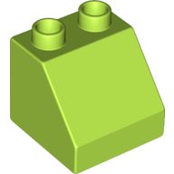 Lego Duplo Brick 2 x 2 Slope 45° / Lime